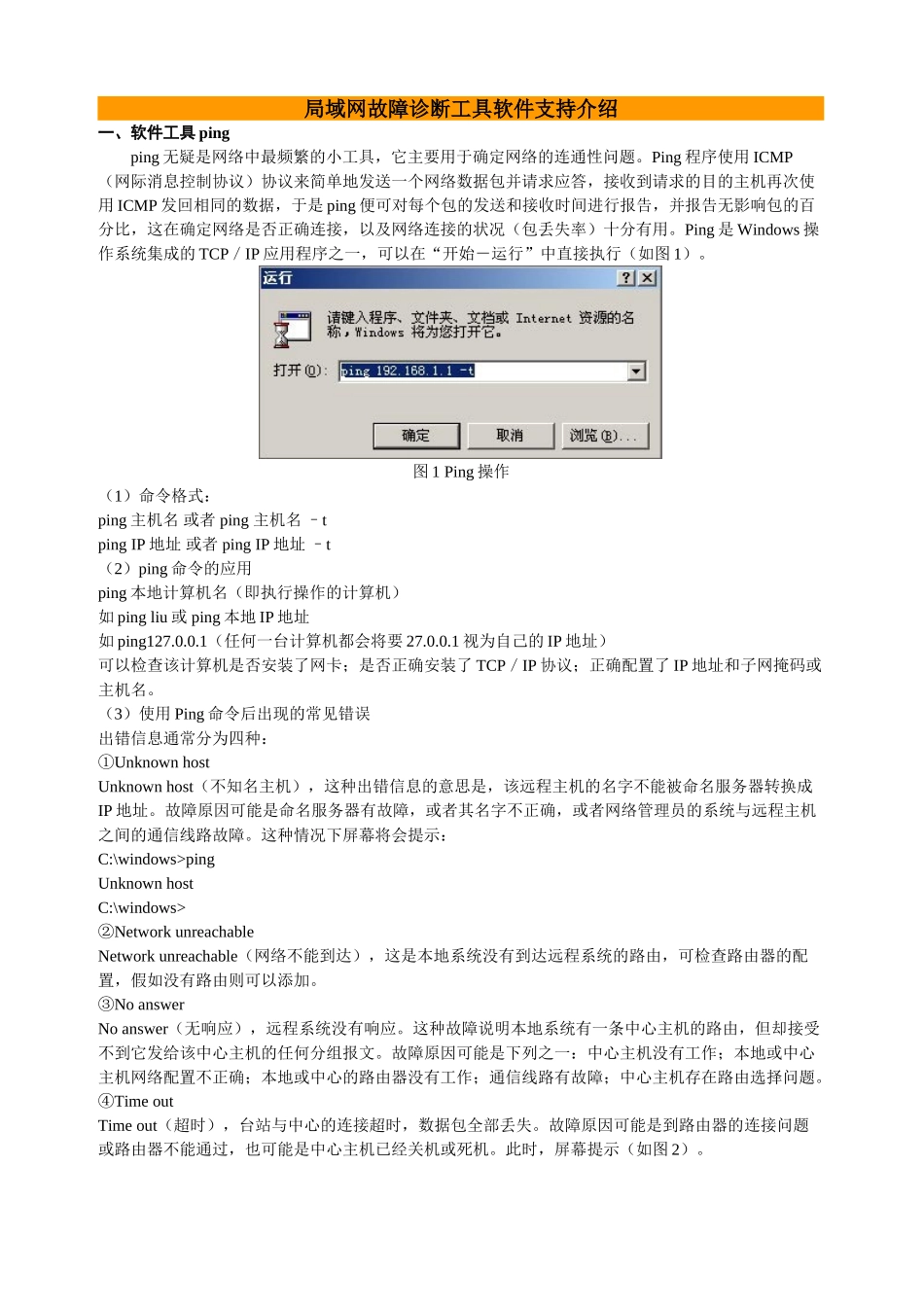 局域网故障诊断工具软件支持介绍_第1页