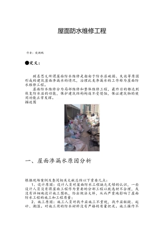 屋面防水维修工程