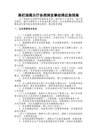 展示厅各类突发事件应急预案