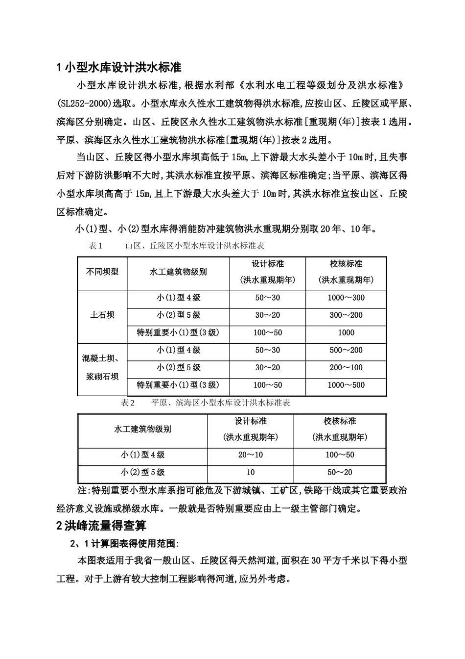 山东省小型水库洪水核算办法_第2页