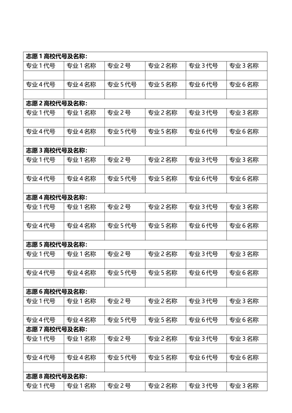 山东省高考平行志愿填报表_第3页