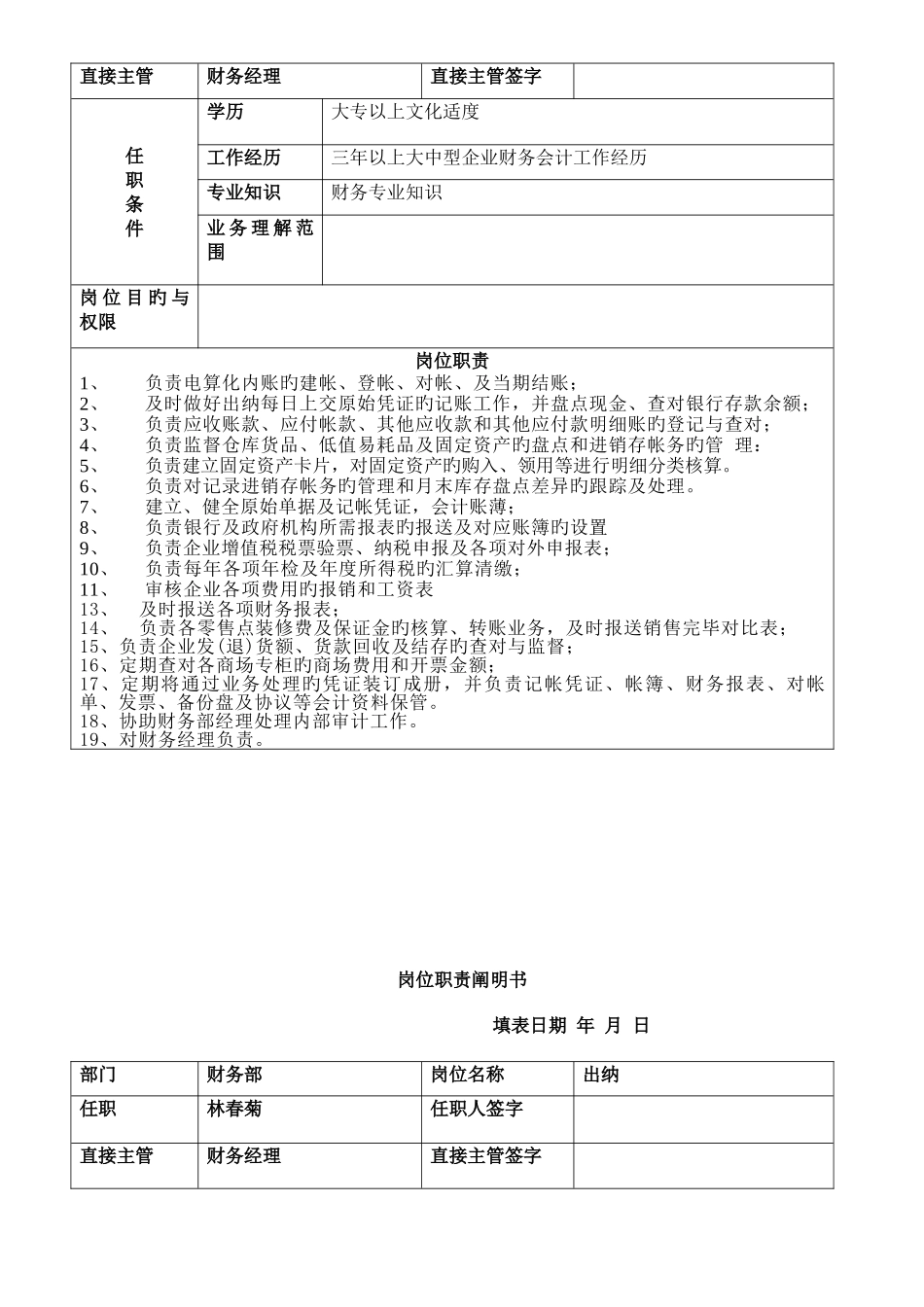 岗位职务说明书完全正式版_第3页