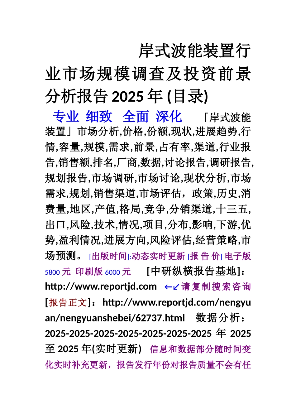 岸式波能装置行业市场营销前景与投资预测战略报告2025年_第1页