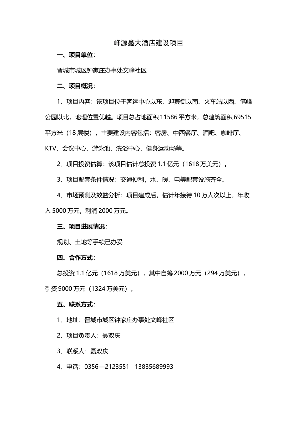 峰源鑫大酒店建设项目_第2页