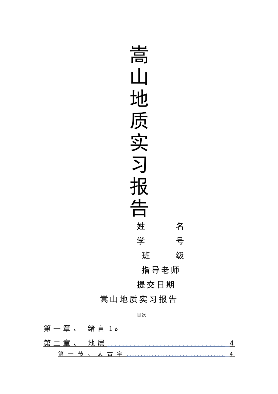 嵩山实习报告_第1页