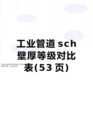 工业管道sch壁厚等级对照表