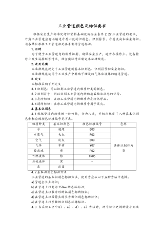 工业管道颜色及标识要求
