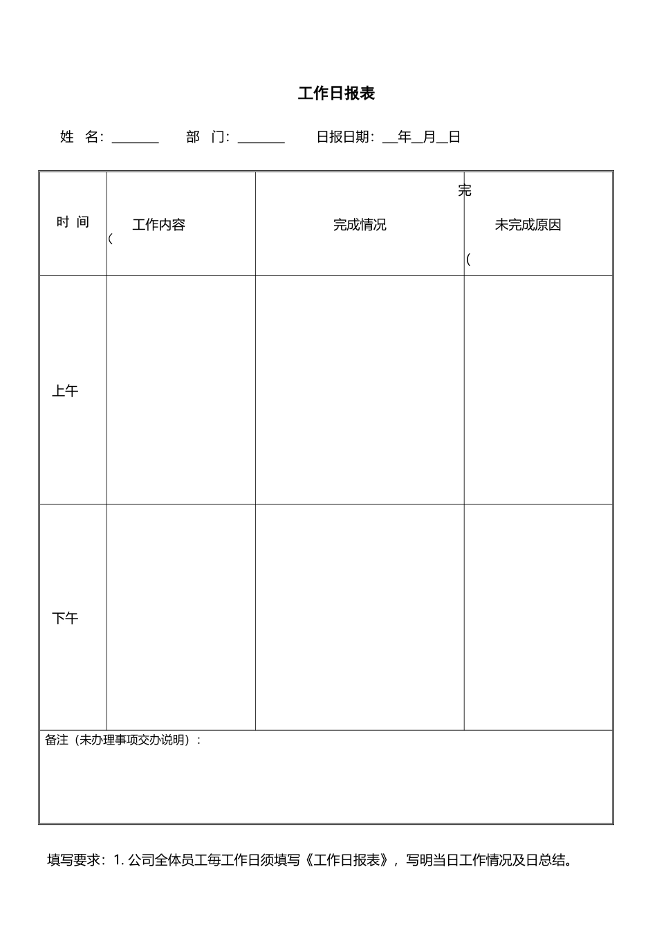 工作日报表模板_第2页