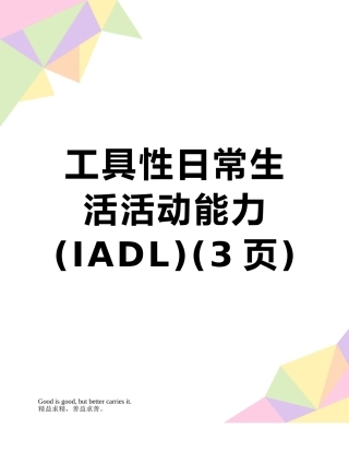 工具性日常生活活动能力