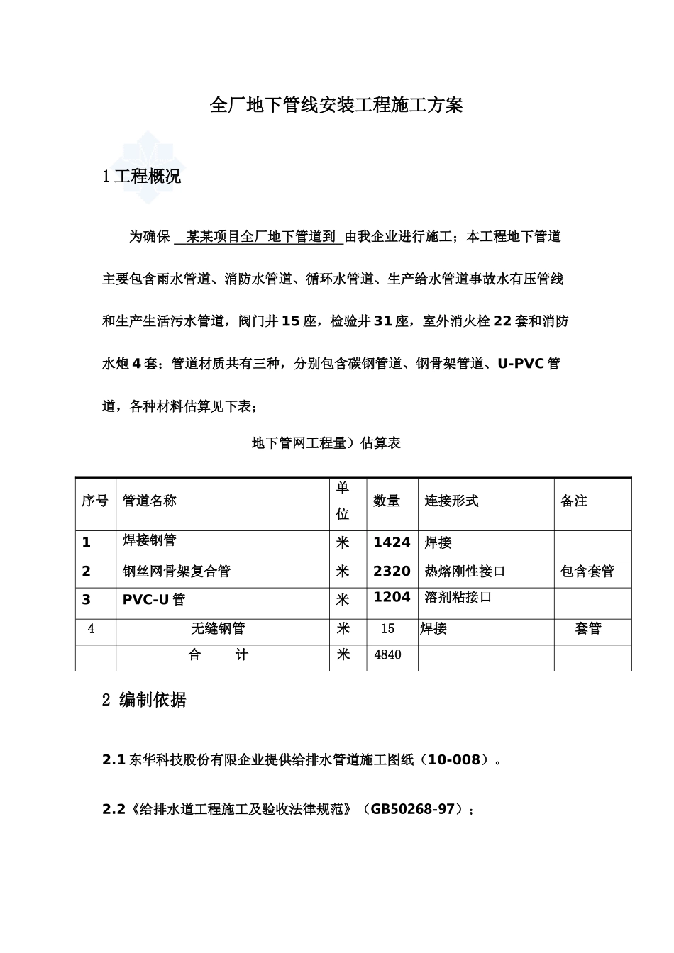工厂室外埋地管道施工方案_第2页
