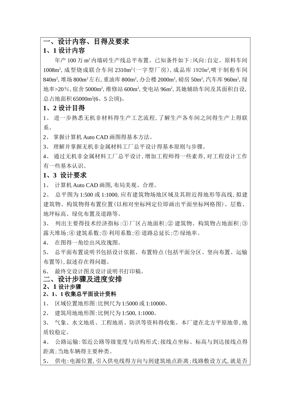 工厂设计概论设计书_第2页