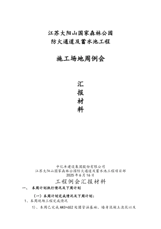 工地周例会--项目部汇报材料格式