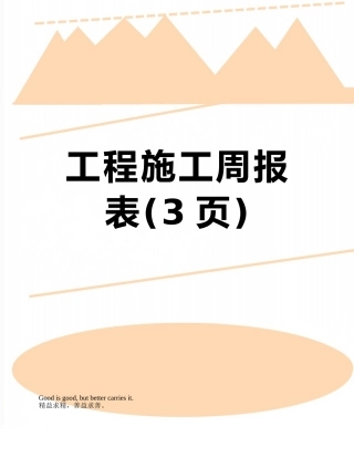 工程施工周报表
