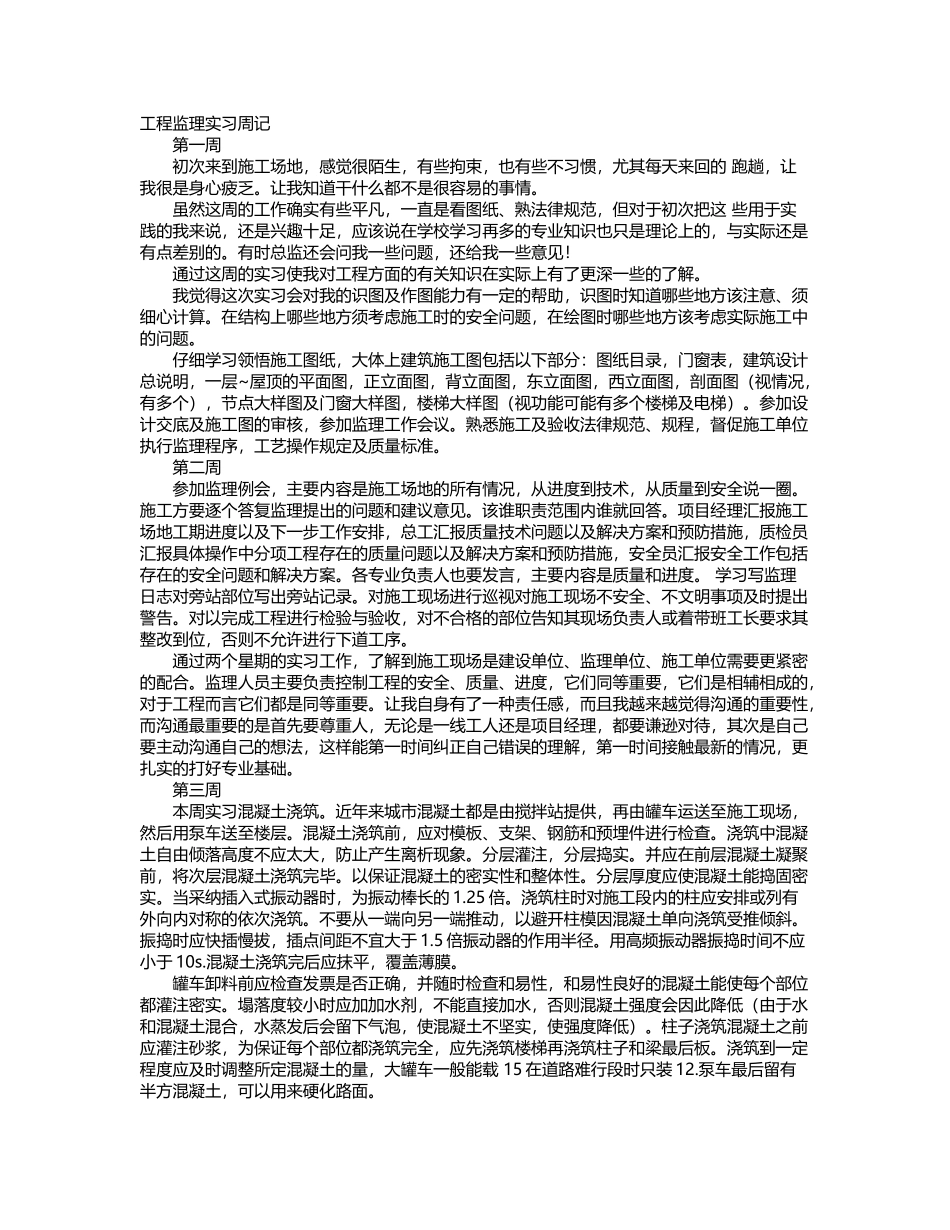 工程监理实习周记_第2页
