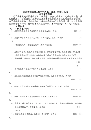 工程管理奖惩实施细则