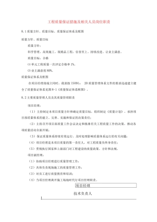 工程质量保证措施及相关人员岗位职责