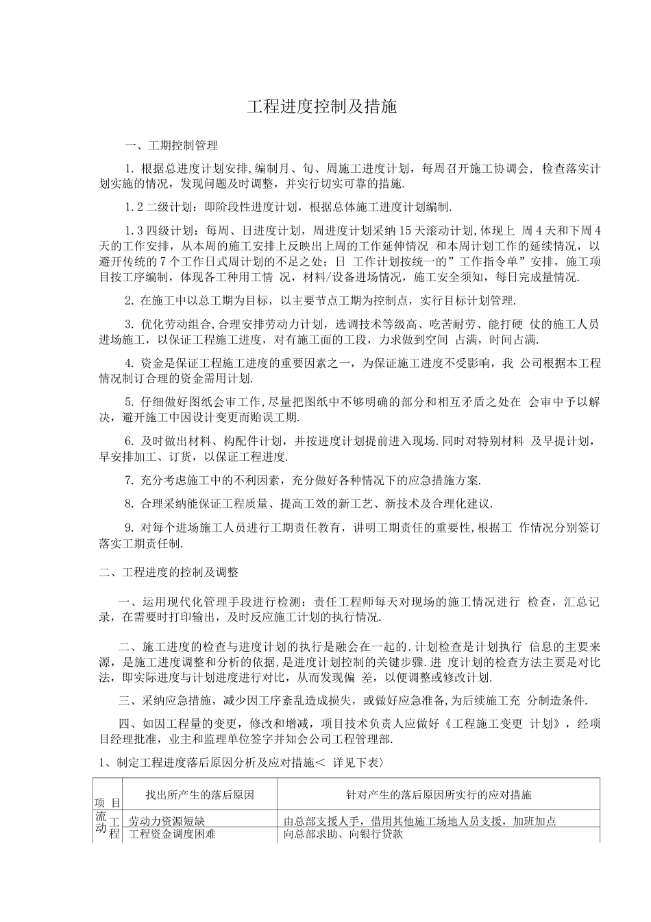 工程进度控制和措施_第1页