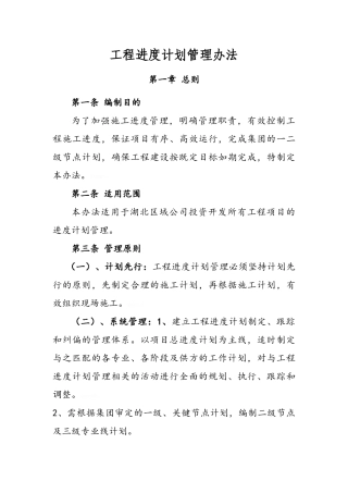 工程进度计划管理办法