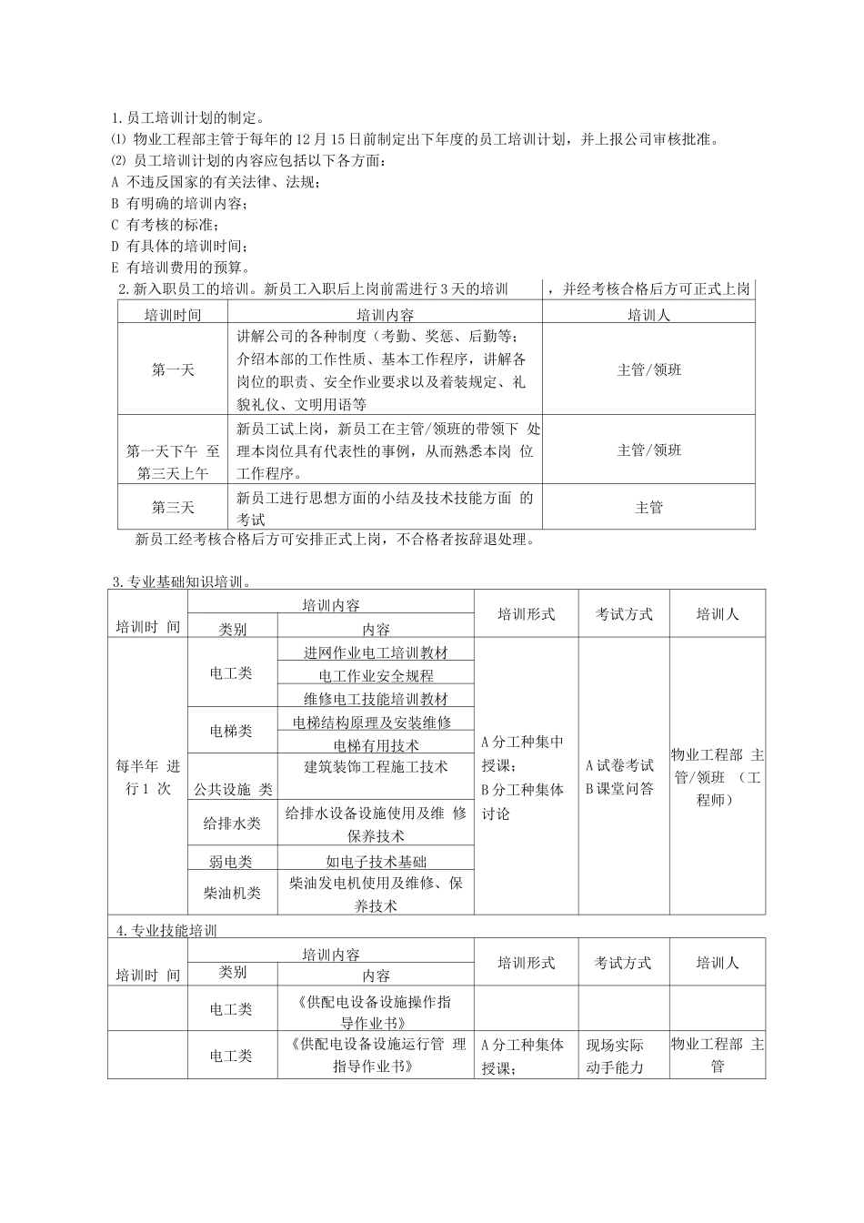 工程部员工培训管理_第1页