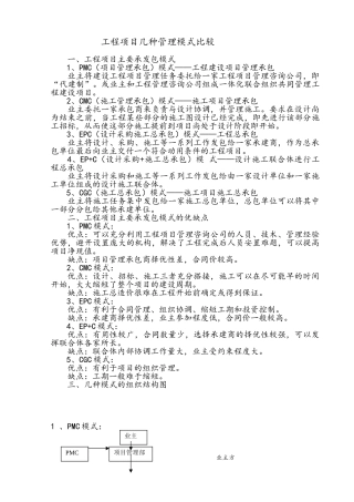 工程项目主要承发包模式