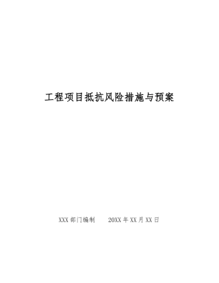 工程项目抵抗风险措施与预案