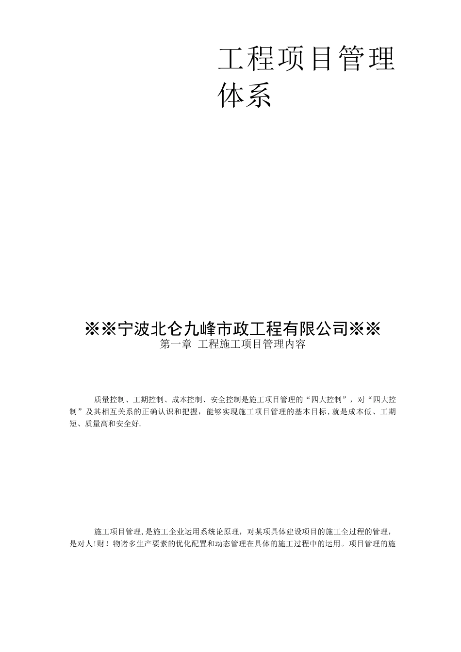 工程项目管理体系_第1页