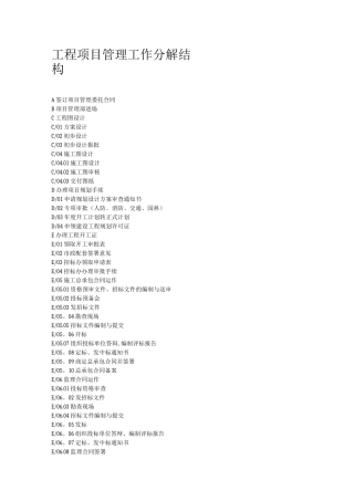 工程项目管理工作分解结构