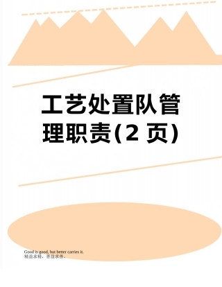 工艺处置队管理职责