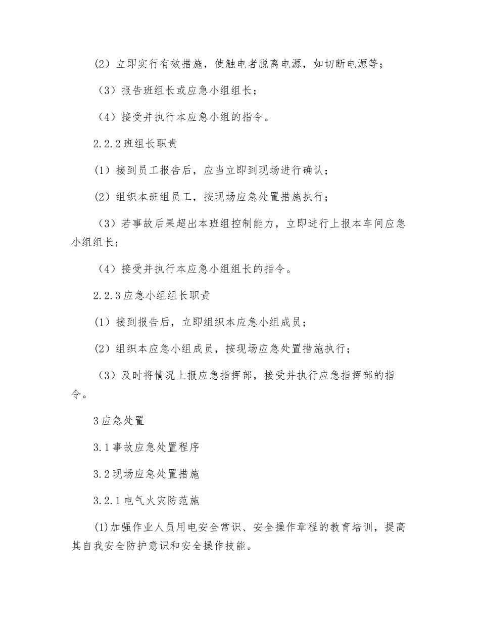 工贸企业电气火灾现场处置方案_第3页