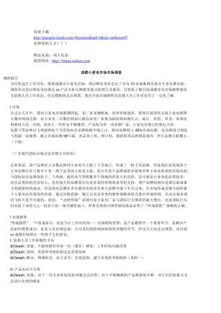 市场营销-成都小家电市场市场调查