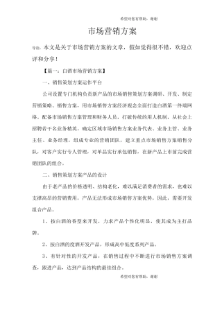 市场营销方案