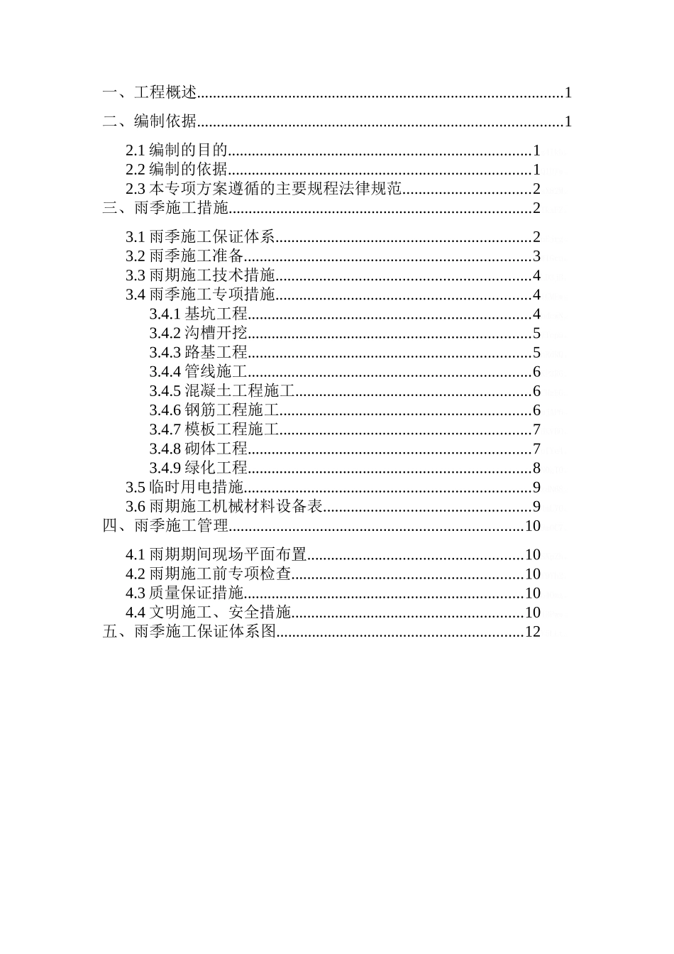 市政工程雨季专项施工方案_第1页