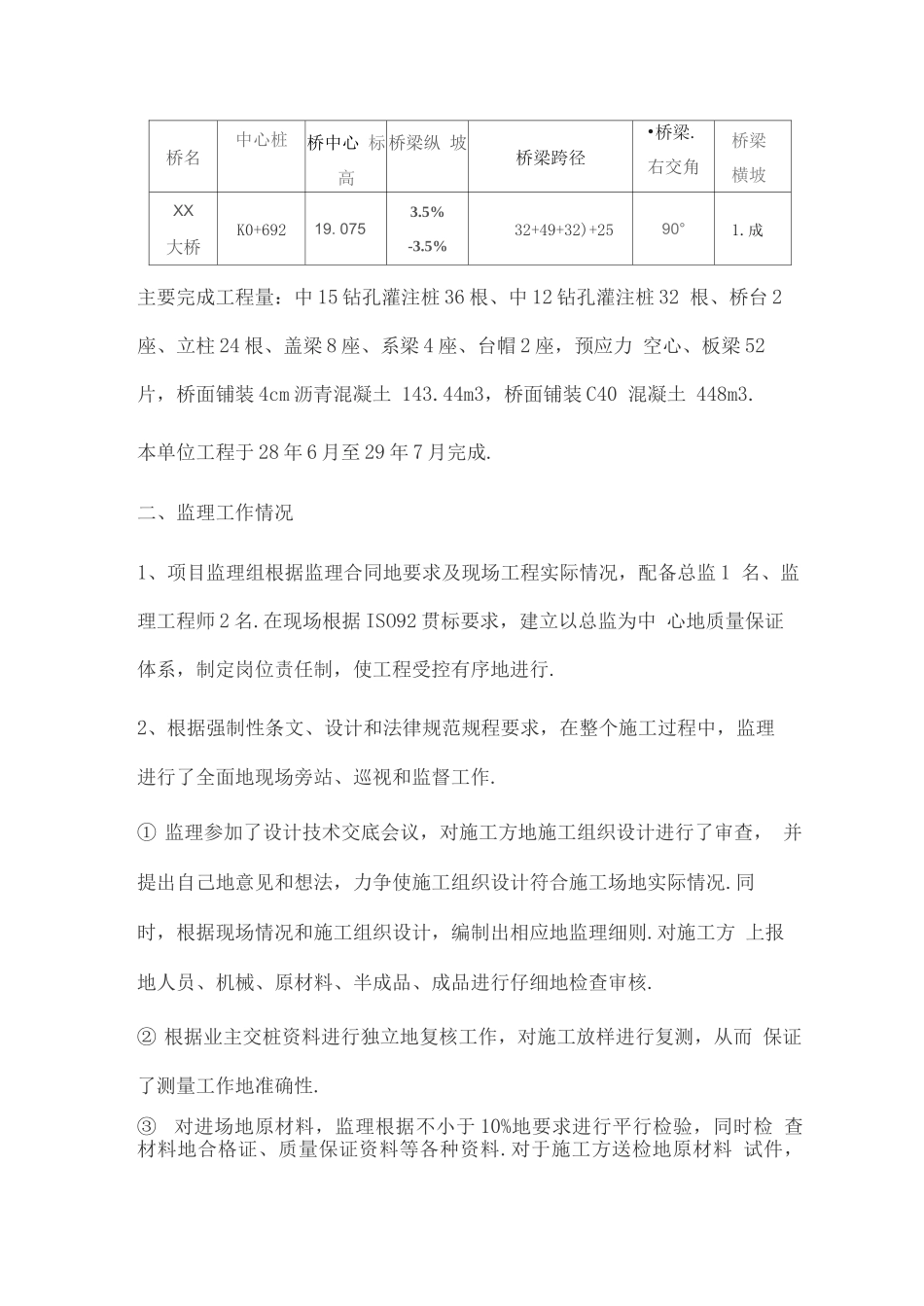 市政桥梁工程监理评估报告_第2页