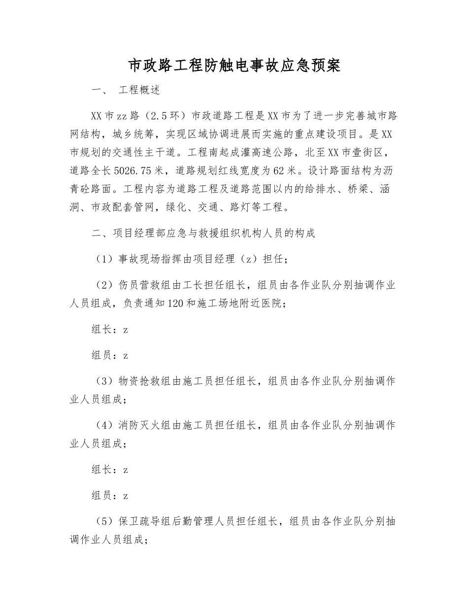 市政路工程防触电事故应急预案_第2页