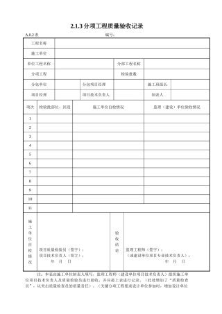 市政道路工程资料表格全套