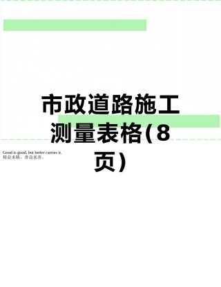市政道路施工测量表格