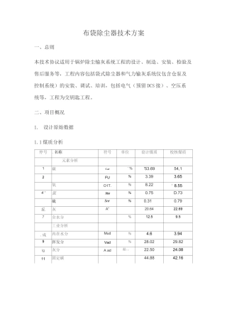 布袋除尘器技术方案