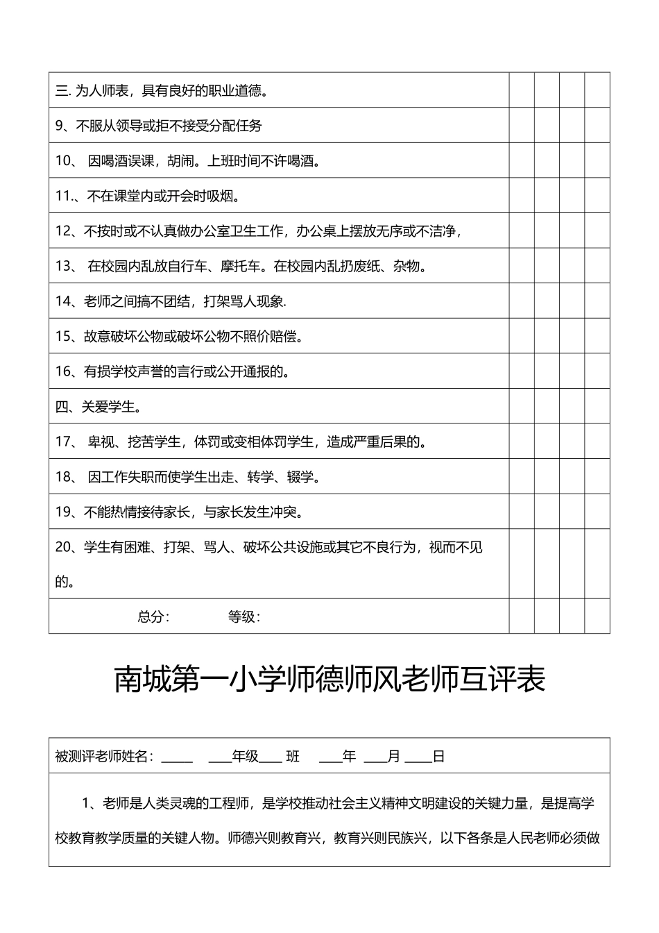 师德师风教师互评表_第3页