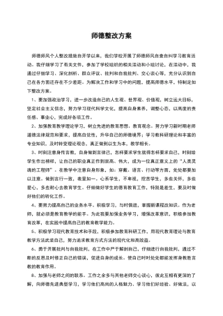 师德整改方案