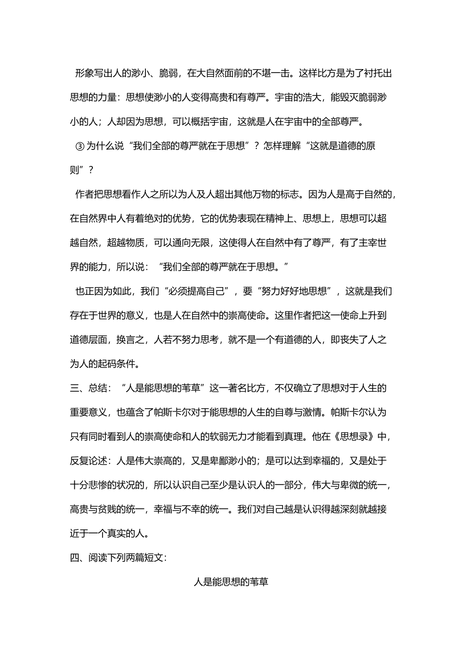 帕斯卡尔《人是一根能思想的苇草》教案_第3页