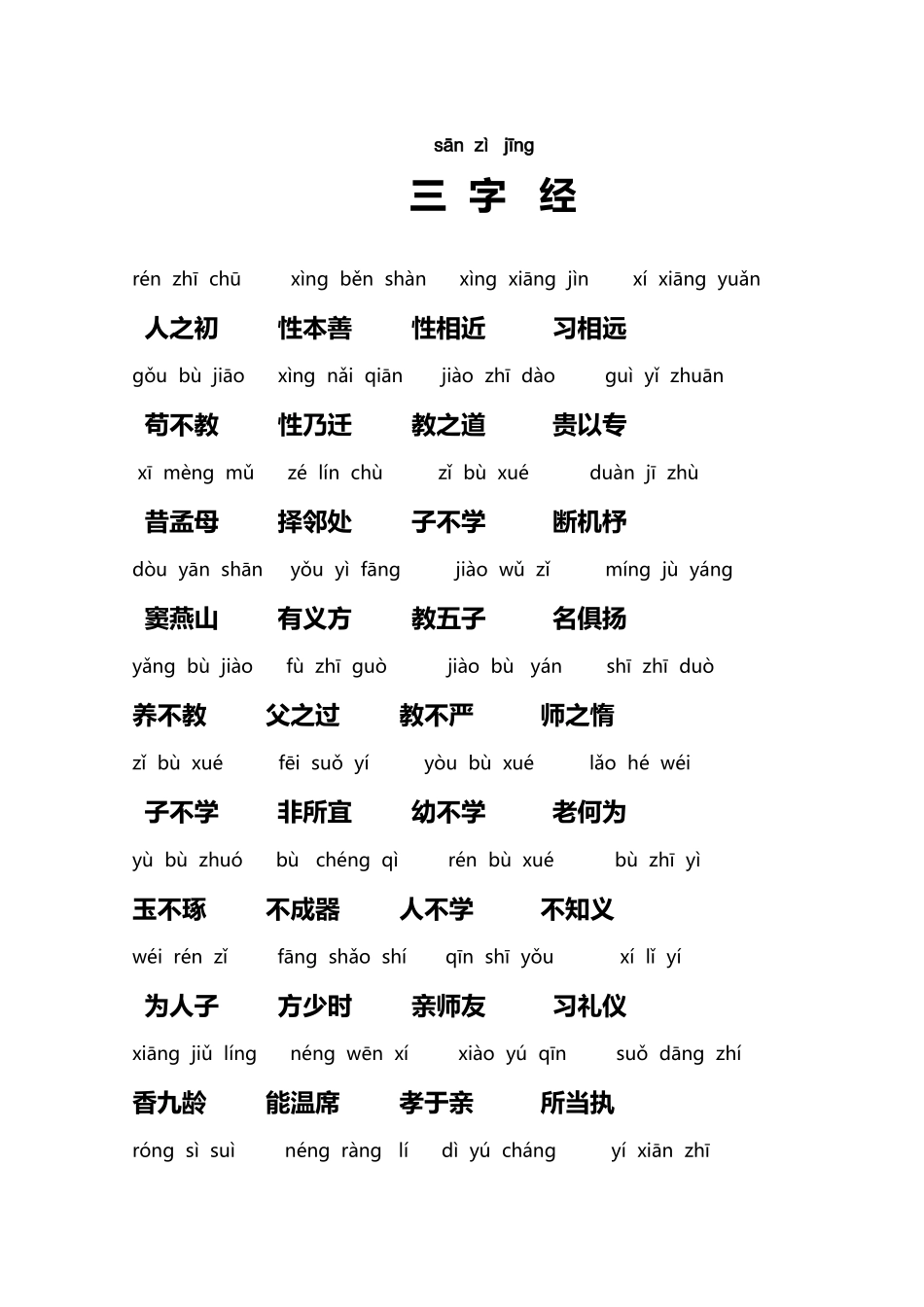 带拼音音三字经_第2页