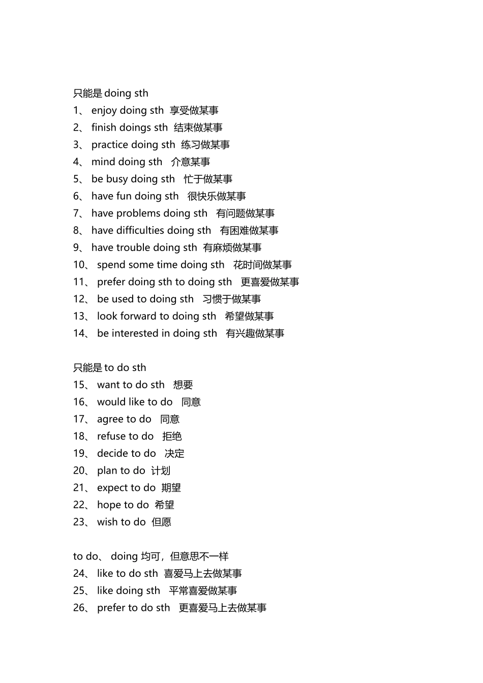 常与to-do-、doing搭配的动词_第2页