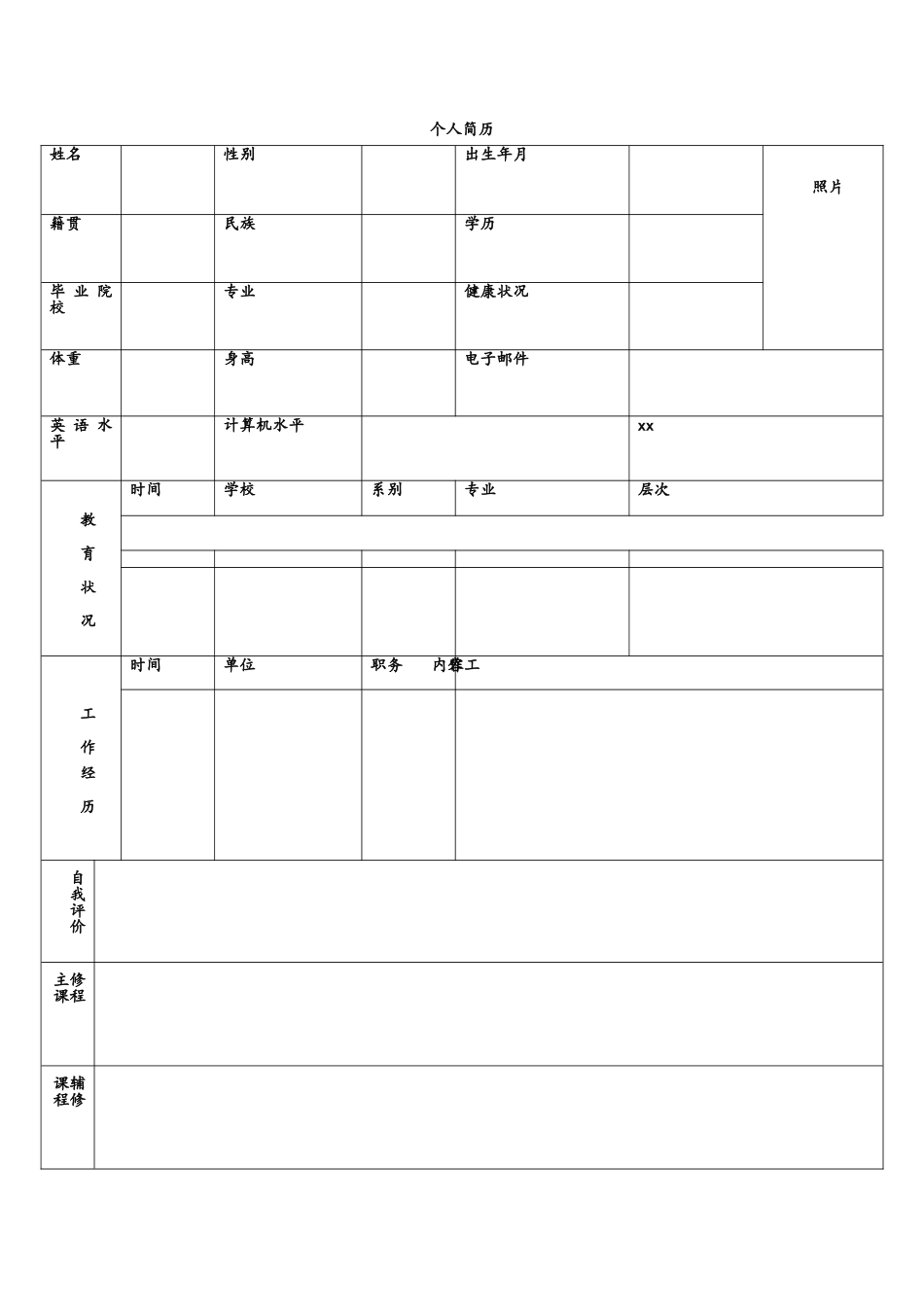 常用个人简历表格_第3页