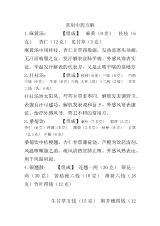 常用中药方解