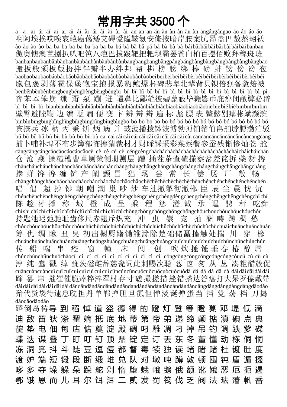 常用字共3500个带拼音的_第2页