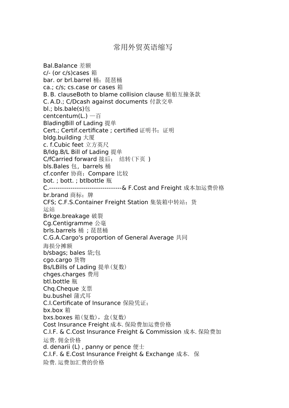 常用外贸英语缩写_第1页