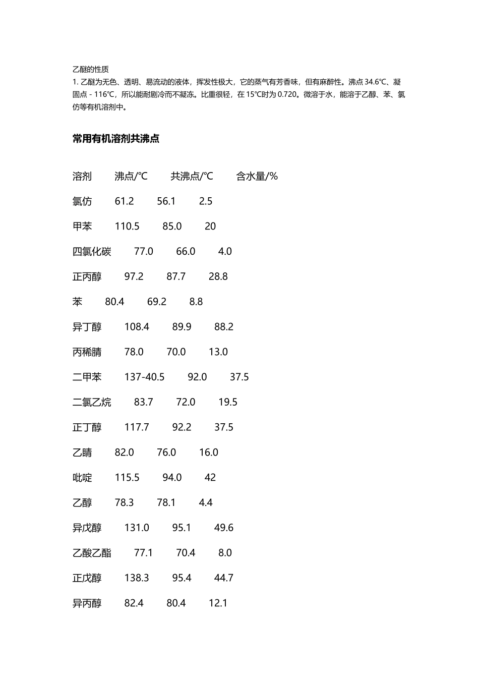 常用有机溶剂共沸点_第2页