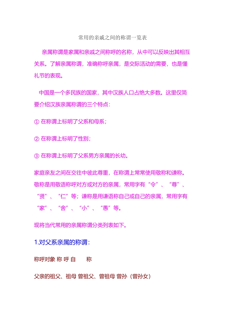 常用的亲戚之间的称谓一览表_第2页