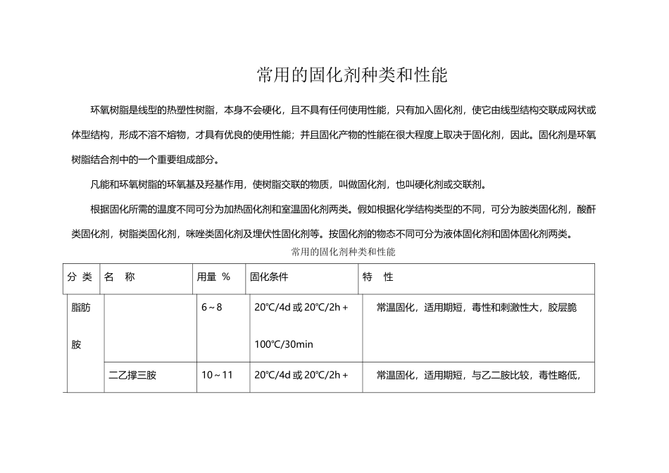 常用的固化剂种类及材料特性总结_第2页