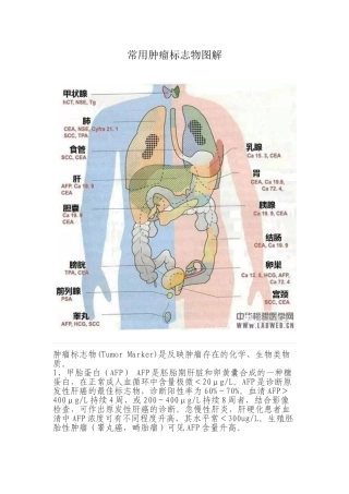 常用肿瘤标志物图解